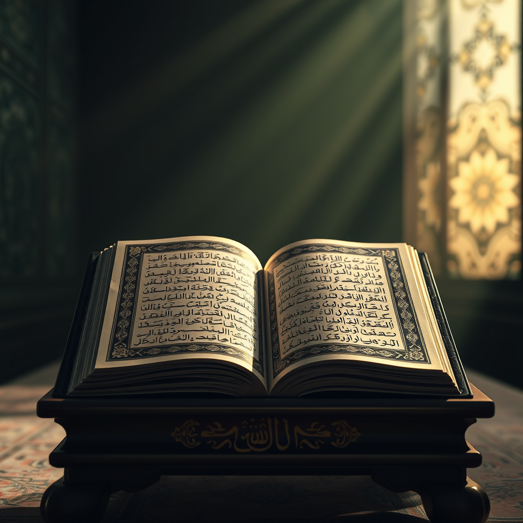 Holy Quran open on a stand